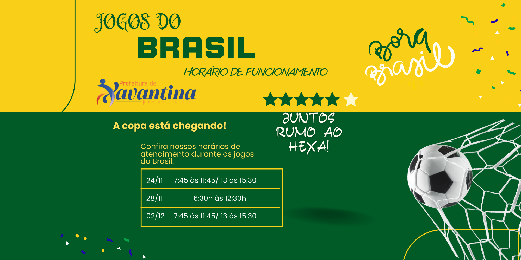 Dia de jogo do Brasil na Copa: Confira como fica o funcionamento